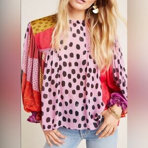 Bl-nk Miranda Peasant Blouse -  Pink - Medium